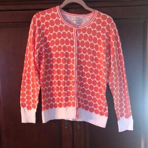 Van Heusen Coral and White Polka Dot Cardigan